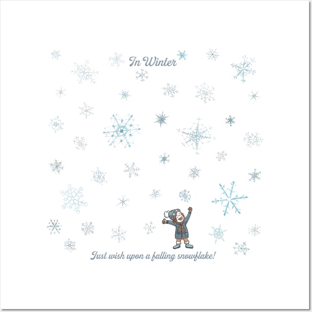 Just wish upon a snowflake - winter Wall Art by mnutz